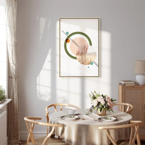  Slika - Geometric Landscape (1 Part) Vertical 60x90 U prirodnom drvenom okviru Cene