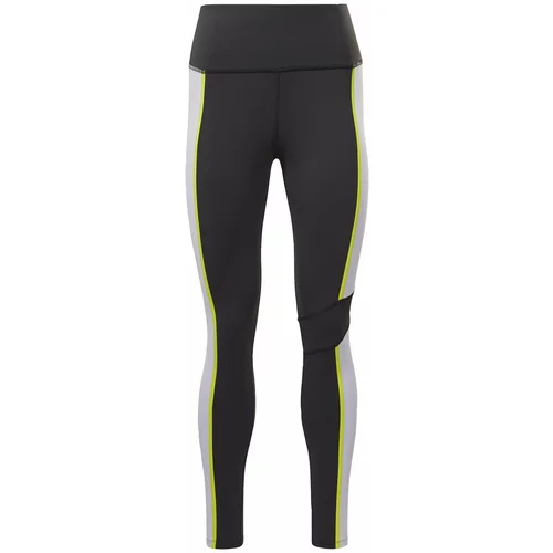 Reebok Sport Športne hlače apno / svetlo siva / črna