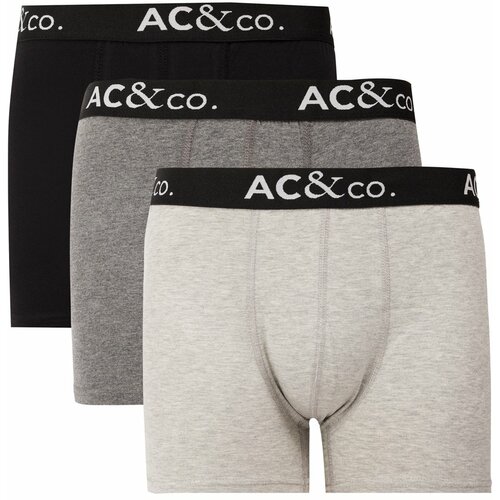 AC&Co / Altınyıldız Classics men's black-anthracite cotton flexible 3-Pack boxer Slike