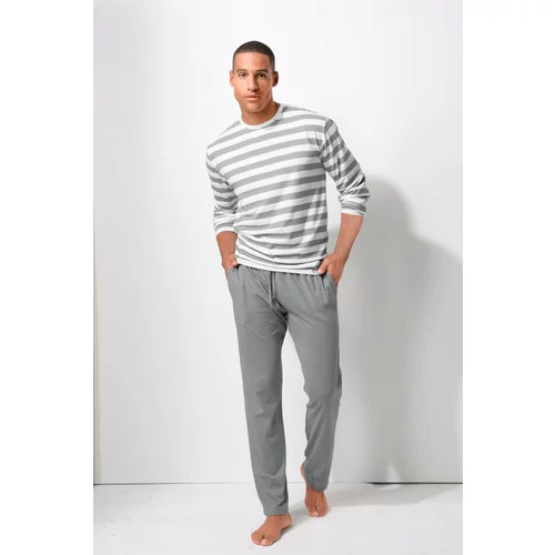 H.I.S Duga pidžama siva / bijela
