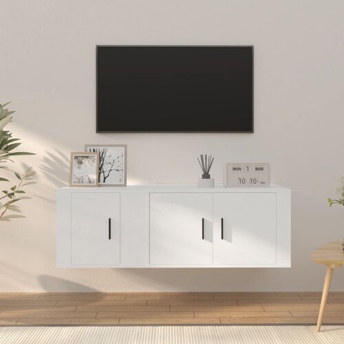 vidaXL Komplet TV omaric 2-delni bel inženirski les Cene