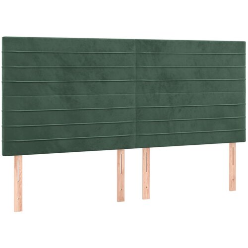 Maison Chic Posteljno vzglavje - Vzglavna omarica 4 kosa temno zelen 90x5x78/88 cm žamet, (22078396) Cene