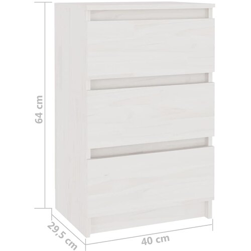  Noćni ormarići 2 kom bijeli 40 x 29,5 x 64 cm masivna borovina Slike