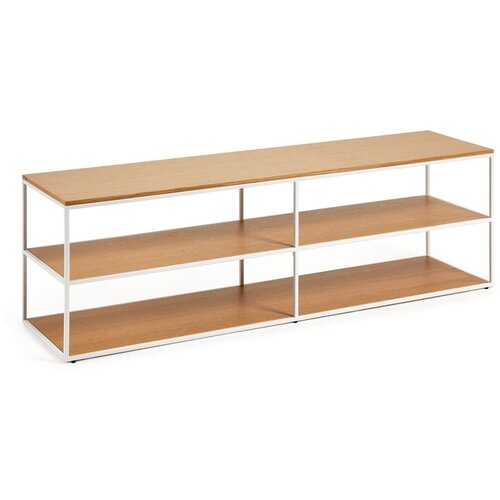 Kave Home TV stol u dekoru hrasta u bijelo-prirodnoj boji 160x50 cm Yoana - Slike