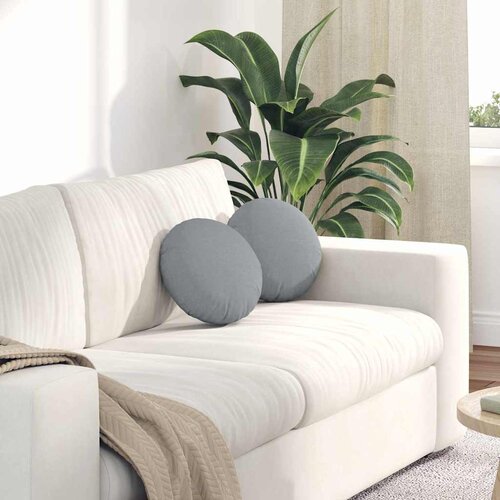 vidaXL Sedežne blazine 2 pcs Svetlo siva Ø30 x 13 cm blago Cene