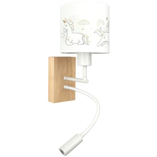 Brilagi LED fleksibilna lampa BOBO WOOD 1xE27/25W/230V + LED/3W hrast/bela/jednorogovi Slike