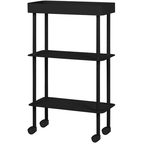 noo.ma Crni metalni regal na kotačima 60x97x30 cm Nolle &ndash; Cijene