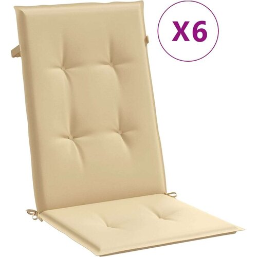 VidaXL Jastuci za stolice 6 kom pro&amp;scaron;arano bež 120x50x4 cm od tkanine Slike