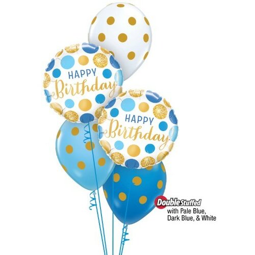 buket balona srećan rođendan plavo zlatni Slike