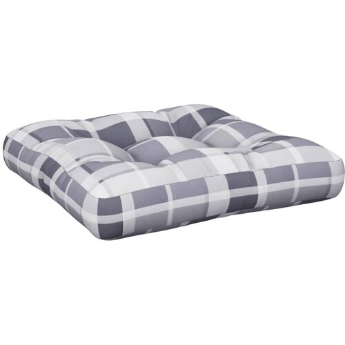 VidaXL Blazina za kavč iz palet siv karo vzorec 50x50x12 cm, (21415083) Slike