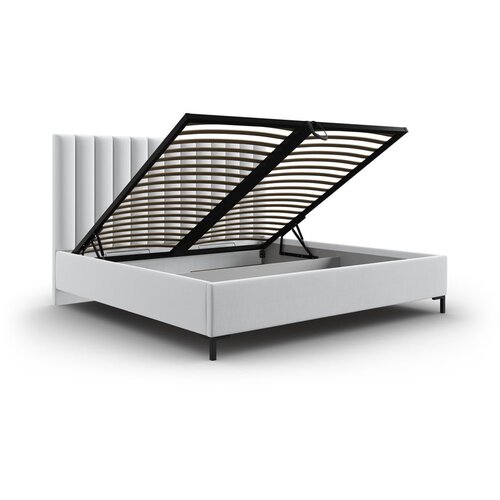 Mazzini Beds Svetlo siva oblazinjena zakonska postelja s prostorom za shranjevanje z letvenim dnom 140x200 cm Casey &amp;ndash; Slike