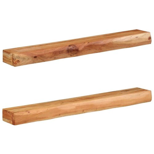 VidaXL Zidne police 2 kom 100x17x8 cm od masivnog bagremovog drva Slike
