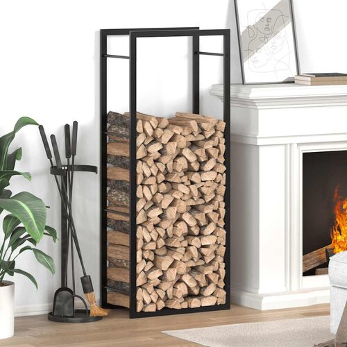  Stalak za drva za ogrjev mat crni 50x28x132 cm čelični Cijene
