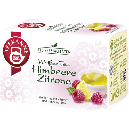 Beli čaj z malino in limono - 20 Čajnih vrečk Cene