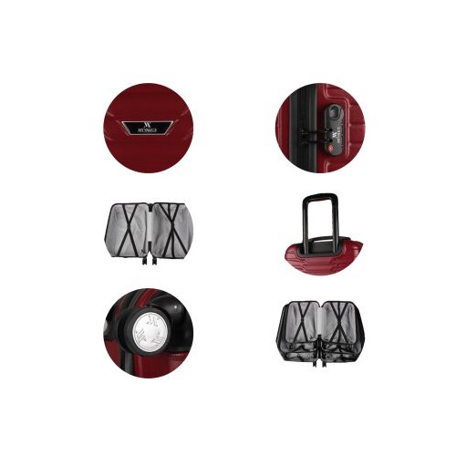 Zoozie Bags Set kofera 5608, 3 dijela, Crveni Slike