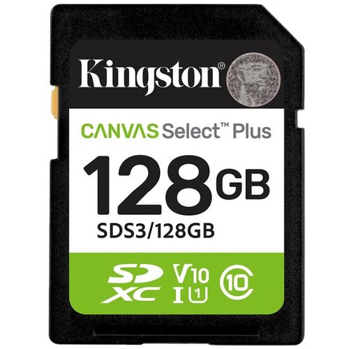  Micro SD card Kingston 128 GB SDCS3/128GB Class10 Canvas Select Plus SD adapter;100MBs Read,Class 10 UHS-I Cene