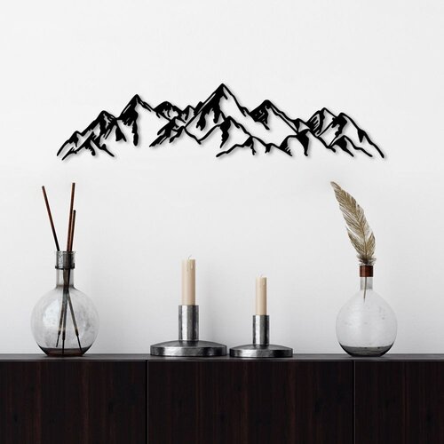 Wallity Zidna dekoracija Mountain View-1, 62x14cm, Crna Slike