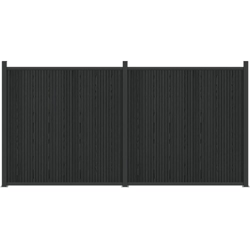 vidaXL Panel ograde 2 kom. 355 x 186 5 cm WPC i aluminij Crna - Crna 353 x 186 cm Cene