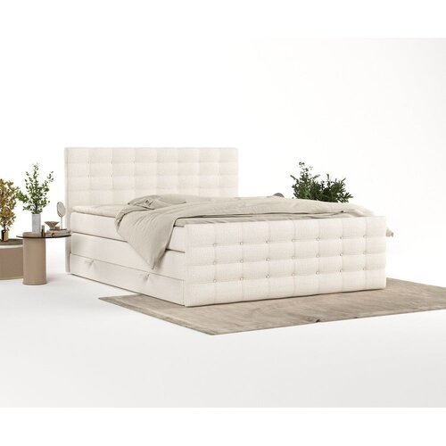 Maison de R&amp;ecirc;ve Kremno bela boxspring postelja s prostorom za shranjevanje 200x200 cm Blend &amp;ndash; Slike