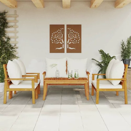  Vrtna lounge garnitura z blazinami 5-delna trden akacijev les