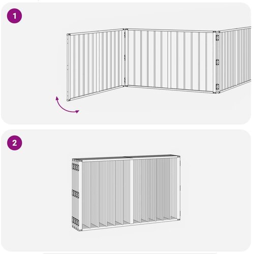 Vrata za pse 8 pcs Crna 100 x 60 cm Cinkani čelik Slike