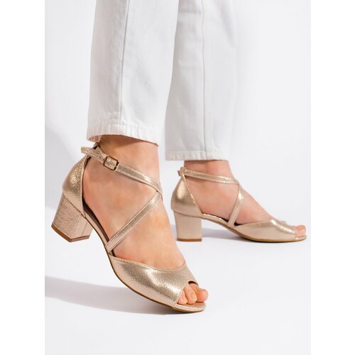 GOODIN Women's gold low-heeled sandals Slike
