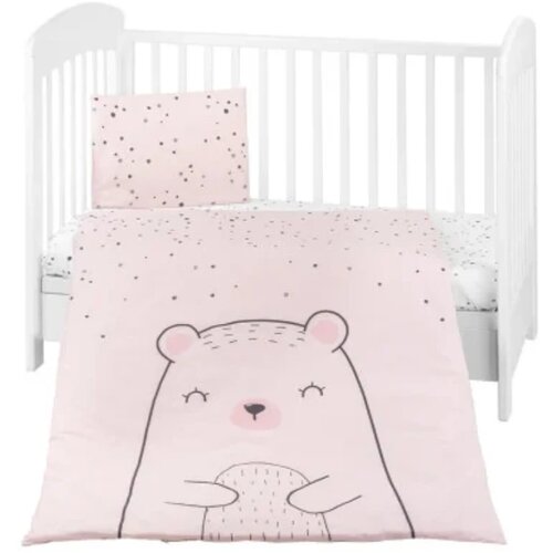 Kikka Boo posteljina za krevetac 3u1 bear, pink Slike
