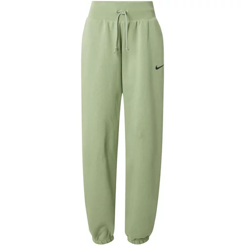 Nike Sportswear Hlače 'PHOENIX FLEECE' zelena / črna