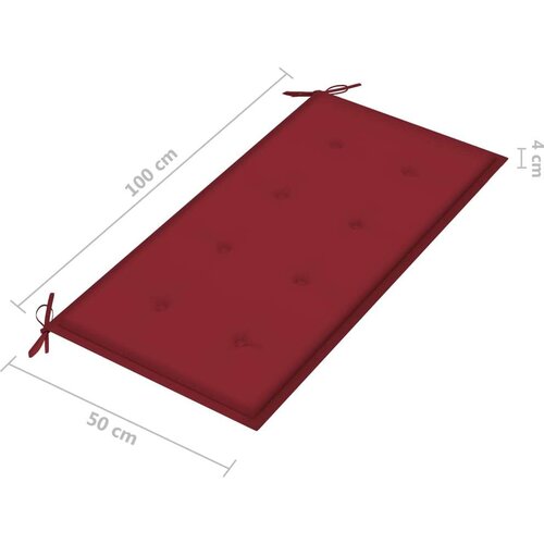  Jastuk za vrtnu klupu boja vina 100 x 50 x 3 cm tkanina Oxford Slike