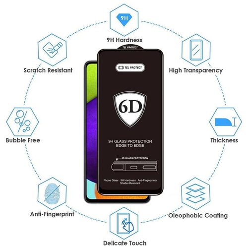 Tel Protect FULL GLUE 6D KALJENO STAKLO ZA XIAOMI 13 BLACK Slike