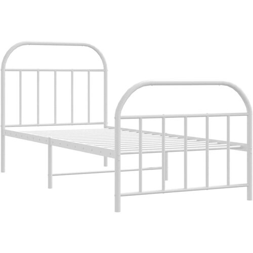 VidaXL Metalni okvir kreveta uzglavlje i podnožje bijeli 90x190 cm Slike