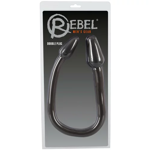 Rebel Double Plug - analni dildo z dvojnim stožcem (črn)
