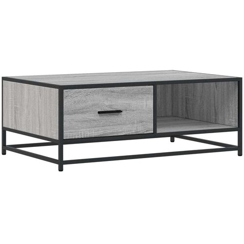 vidaXL Klubska mizica siva sonoma 90x57x35 cm inženirski les in kovina Cene