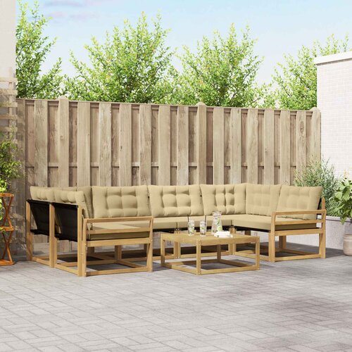  Set vanjskih sofa 7 kom. Bijela i bež Smeđa 79 x 79 x 37 cm Cene