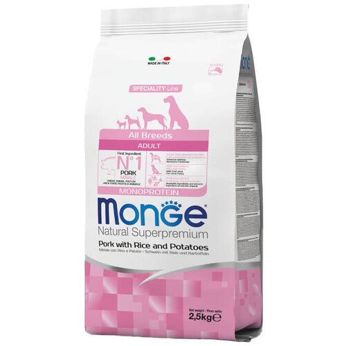 Monge hrana za odrasle pse svih rasa sa svinjetinom, pirinčem i krompirom (2,5kg i 12kg) 2,5kg Cene