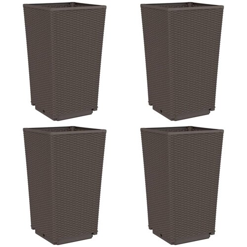  Vrtne sadilice 4 kom smeđe 32,5 x 32,5 x 57 cm od PP-a Slike