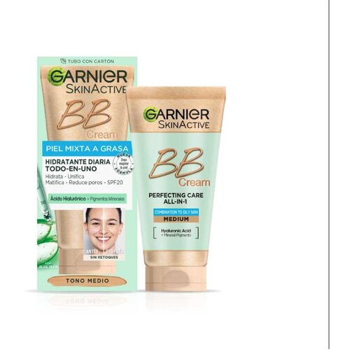 Garnier BB krema za me&amp;scaron;ovitu do masnu kožu Hyaluronic Aloe All in 1 Medium SPF25 50 ml Slike