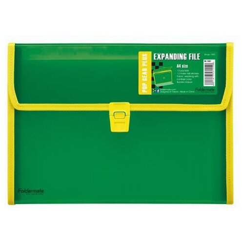 Foldermate Mapa harmonika A4 s 12 pregrada, s kopčom, Pop Gear Plus art. 11037, zelena Slike