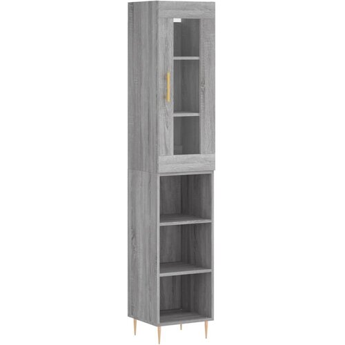Maison Chic Visoka omara - Komoda - Predalnik siva sonoma 34,5x34x180 cm inženirski les, (21722202) Slike