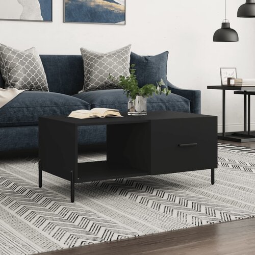 vidaXL Klubska mizica črna 90x50x40 inženirski les Cene