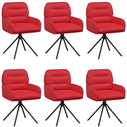 vidaXL Vrtilne jedilne stole 6 pcs Umetno usnje Rdeča, (5000296909) Cene
