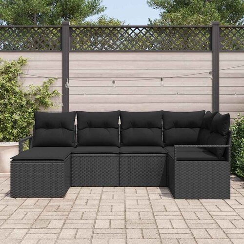  Set sofe 6 kom. Crna poliratan 232 x 122 x 85 cm Slike
