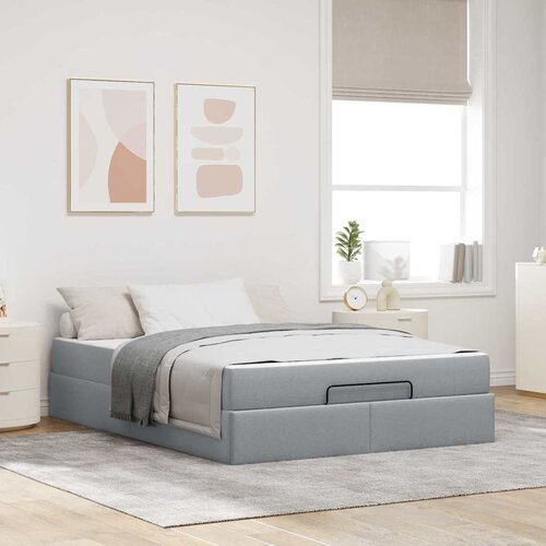 VidaXL Konstrukcija postelje Drugo Svetlo siva 160 x 200 cm blago Slike