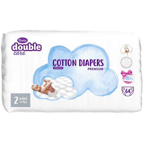 Violeta Double Care Plenice za enkratno uporabo Air Dry Cotton 2 Mini - 64 kosov Cene