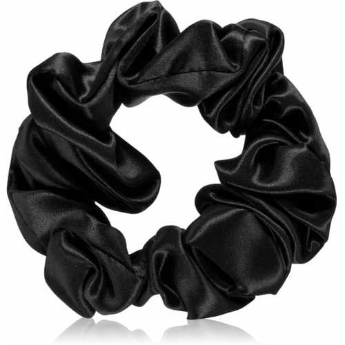 Crystallove Silk Scrunchie svilena gumica za kosu Black 1 kom