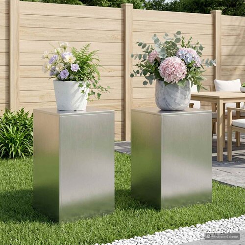  Stalak za biljke 2 pcs Srebrna 40 x 40 x 60 cm Čelik Cene