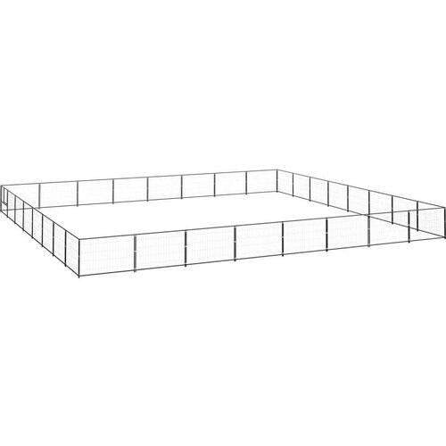 vidaXL kavez za pse crni 64 m² čelični Cijene