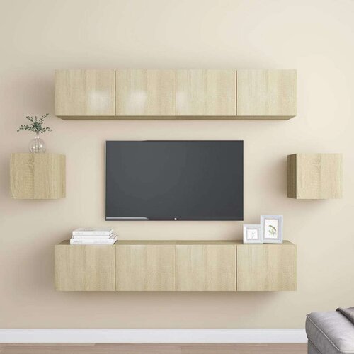  6-dijelni set TV ormarića boja hrasta sonome od iverice Cijene