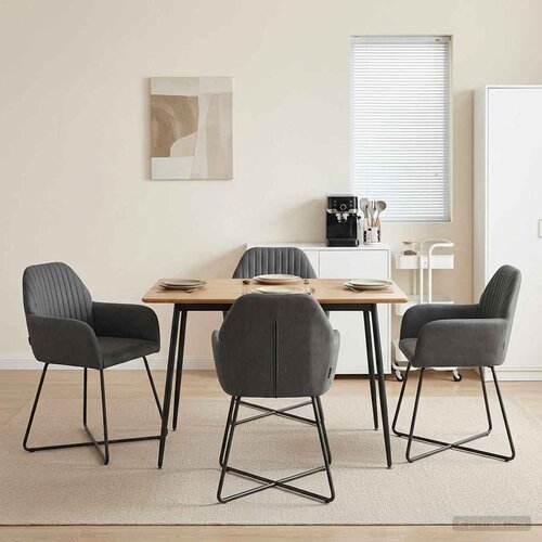  Trpezarijske stolice 4 pcs Baršun Tamnosiva 55 x 50 x 84 cm Cene