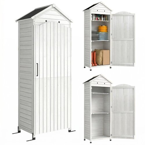 HOMESTAR Vrtna omara 85x58x213 cm bela, (5000228190) Cene